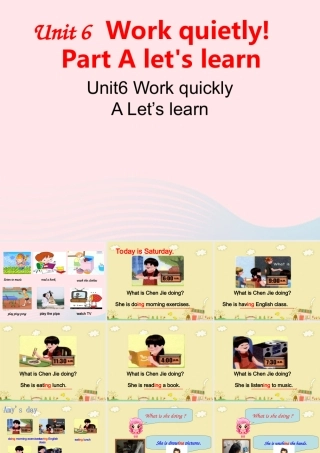 五年级英语下册 Unit6 Work quietly（Part A Lets learn课件 人教PEP版-人教PEP小学五年级下册英语课件