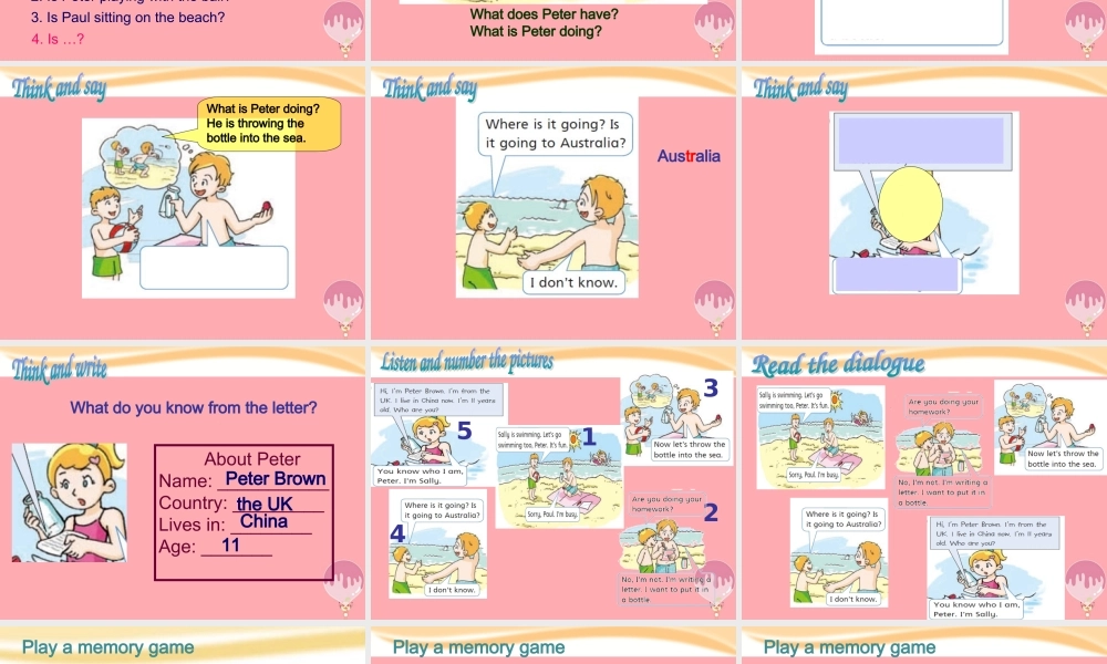 五年级英语上册 Unit 7 At the beach课件 牛津上海版-牛津上海版小学五年级上册英语课件