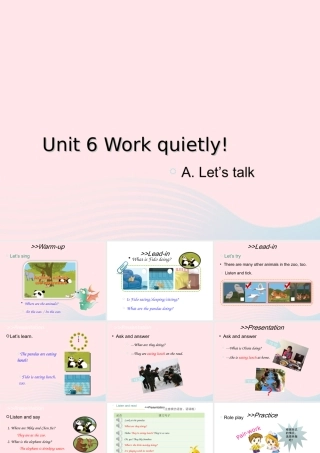 五年级英语下册 Unit6 Work quietly（Part A lets talk）课件 人教PEP版-人教PEP小学五年级下册英语课件