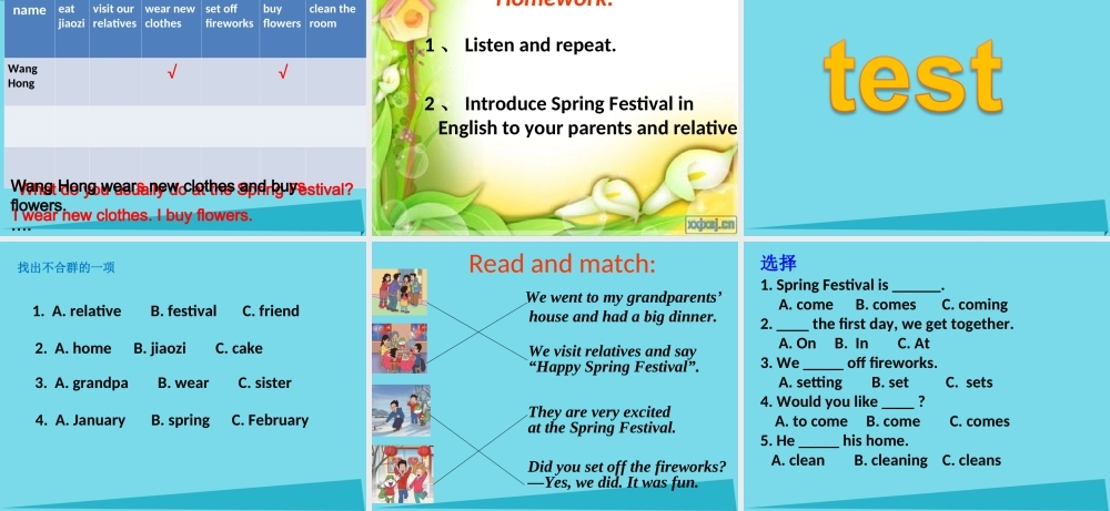 五年级英语上册 Unit 7 Lesson 1 We visit relatives and friends课件1 鲁科版-鲁科版小学五年级上册英语课件