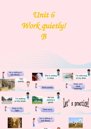 五年级英语下册 Unit6 Work quietly（Part B He is talking in the library）课件 人教PEP版-人教PEP小学五年级下册英语课件