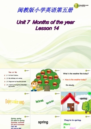 五年级英语上册 Unit 7 Months of the year Lesson 14课件 闽教版