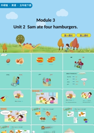 五年级英语下册 Module 3 Unit 2 Sam ate four hamburgers课件 外研版（三起）-外研版小学五年级下册英语课件