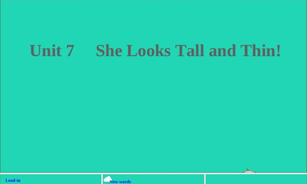 五年级英语上册 Unit 7 She looks tall and thin Part A课件+素材 陕旅版（三起）