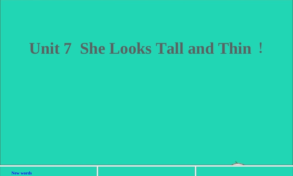 五年级英语上册 Unit 7 She looks tall and thin Part B课件+素材 陕旅版（三起）