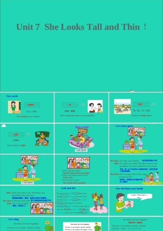 五年级英语上册 Unit 7 She looks tall and thin Part B课件+素材 陕旅版（三起）