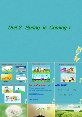 五年级英语下册 unit 2 spring is coming partc课件 陕旅版-陕旅版小学五年级下册英语课件