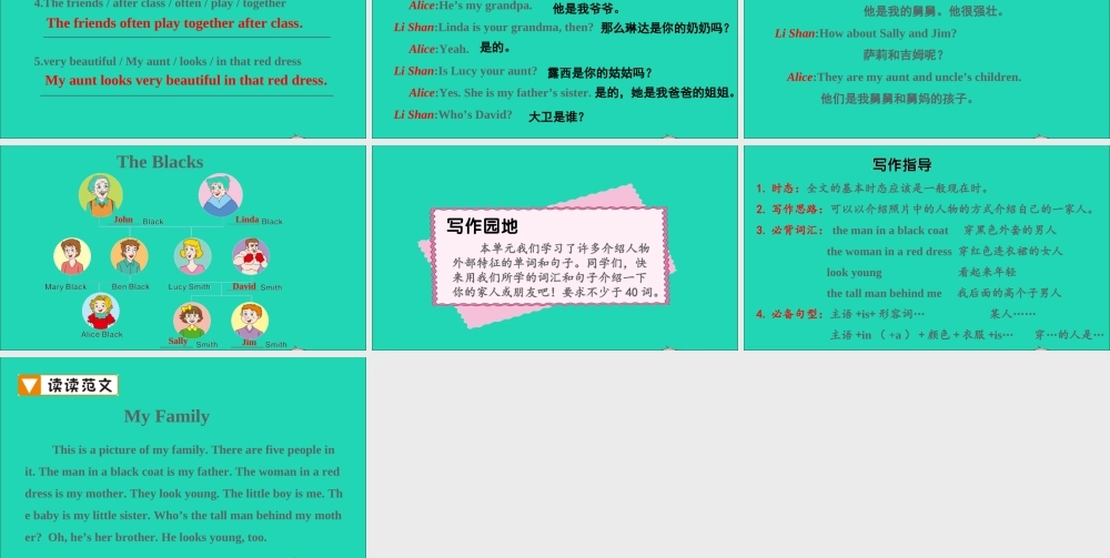 五年级英语上册 Unit 7 She looks tall and thin Part C课件+素材 陕旅版（三起）