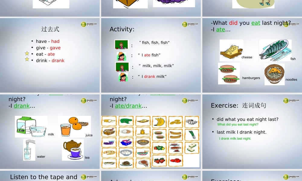 五年级英语下册 Module 3 Unit 2 Sam ate six hamburgers课件（2） 外研版（三起）