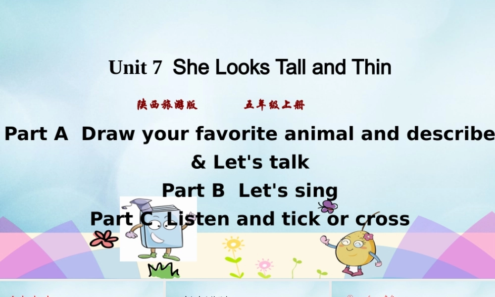 五年级英语上册 Unit 7 She looks tall and thin（第2课时）课件 陕旅版（三起）-陕旅版小学五年级上册英语课件
