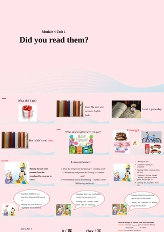 五年级英语下册 Module 4 unit 1 did you read them课件2 外研版（一起）-外研版小学五年级下册英语课件