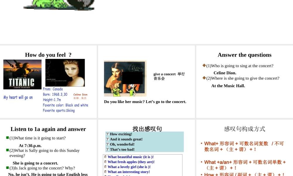 五年级英语下册 Unit 3 A Lovely Musical Instrument (1)课件 新世纪版