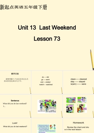 五年级英语下册 unit13 lesson73课件 人教新起点