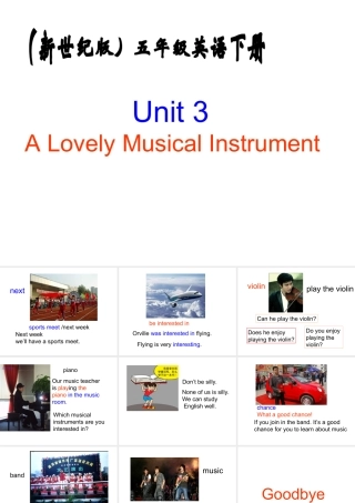 五年级英语下册 Unit 3 A Lovely Musical Instrument (2)课件 新世纪版