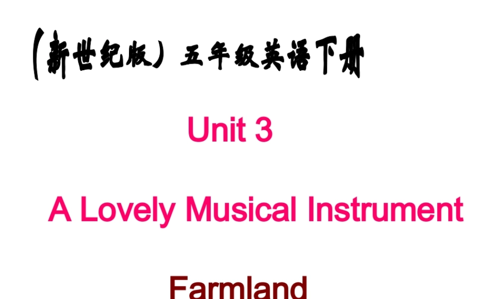 五年级英语下册 Unit 3 A Lovely Musical Instrument (3)课件 新世纪版