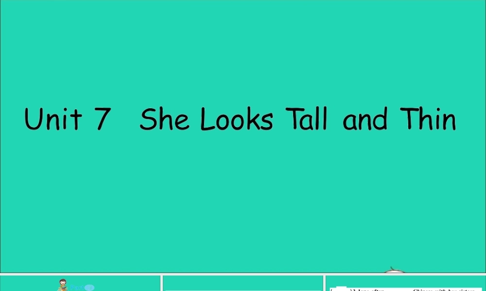 五年级英语上册 Unit 7 She looks tall and thin作业课件 陕旅版（三起）-陕旅版小学五年级上册英语课件