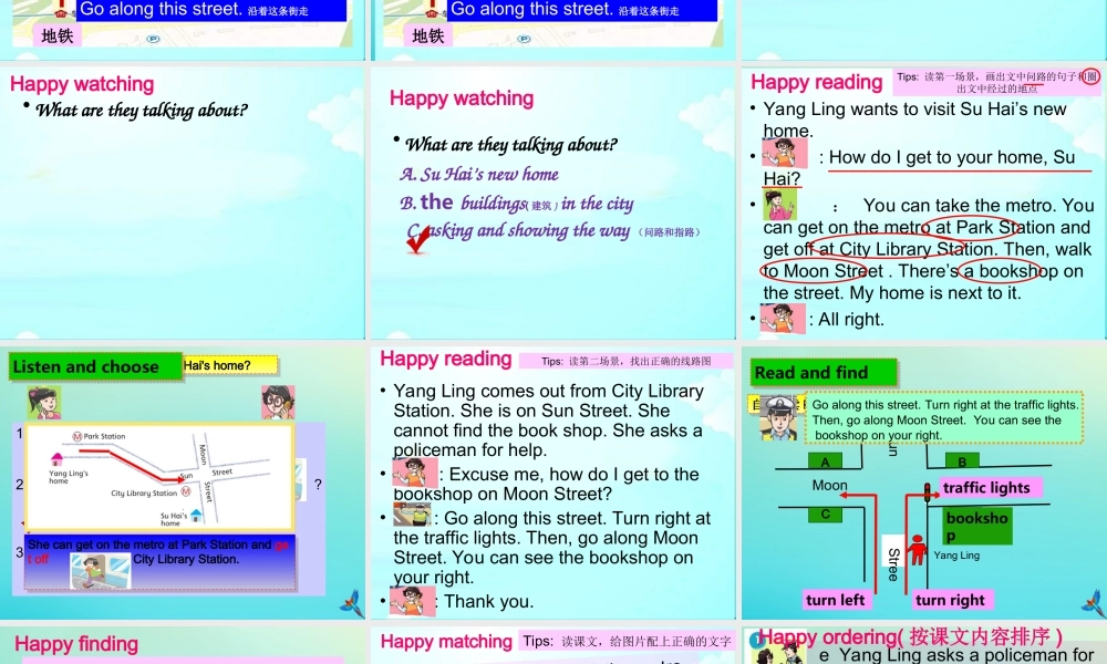 五年级英语下册 Unit 3 Asking the way（第1课时）课件 牛津译林版（三起）-牛津版小学五年级下册英语课件