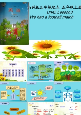 五年级英语上册 Unit 5 Lesson 3 We had a football match说课课件 鲁科版-鲁科版小学五年级上册英语课件