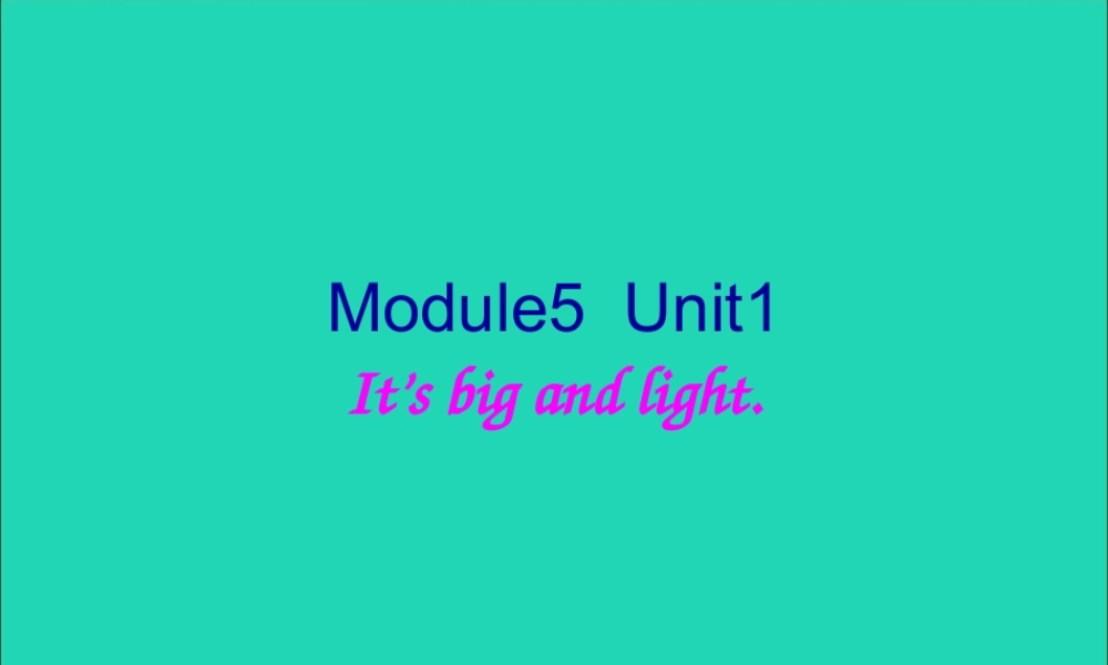 五年级英语下册 Module 5 Unit 1 It’s big and light教学课件 外研版（三起）-外研版小学五年级下册英语课件
