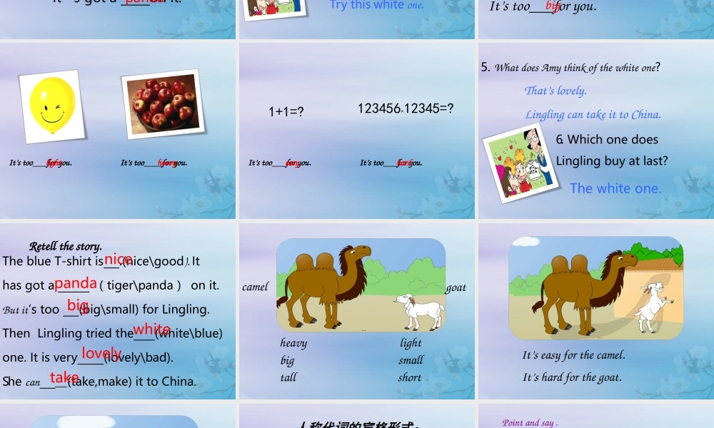 五年级英语下册 Module 5 Unit 2 It’s too big for you教学课件 外研版（三起）-外研版小学五年级下册英语课件