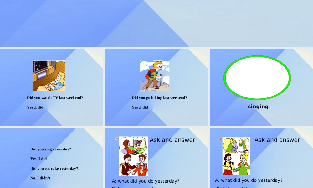 五年级英语下册《Unit 13 Last weekend》（Lesson 74）课件 人教新起点-人教新起点小学五年级下册英语课件