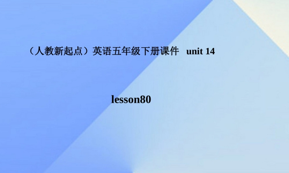 五年级英语下册《Unit 14 A Great Trip》（Lesson 80）课件 人教新起点-人教新起点小学五年级下册英语课件