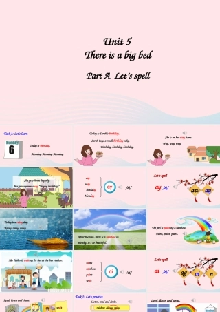 五年级英语上册 Unit 5 There is a big bed Part A 第3课时备用课件+素材