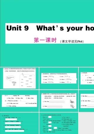 五年级英语上册 Unit 9 What's your hobby第一课时作业课件 湘少版（三起）-湘少版小学五年级上册英语课件