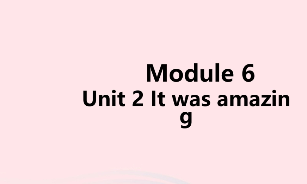 五年级英语下册 Module 6 Unit 2 It was amazing课件1 外研版（一起）-外研版小学五年级下册英语课件