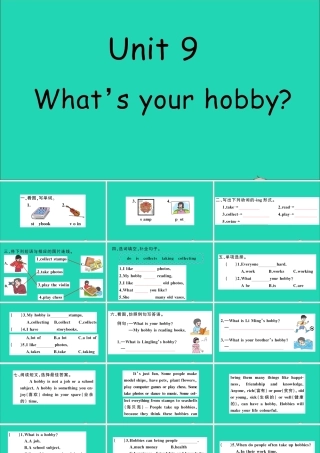 五年级英语上册 Unit 9 What's your hobby作业课件 湘少版-湘少版小学五年级上册英语课件