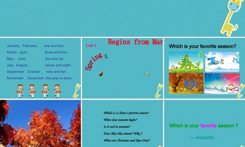 五年级英语下册 unit 3 spring begins from march partb课件1 陕旅版-陕旅版小学五年级下册英语课件