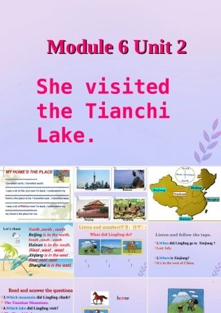 五年级英语下册 Module 6 Unit 2 She visited the Tianchi Lake（2）教学课件 外研版（三起）-外研版小学五年级下册英语课件