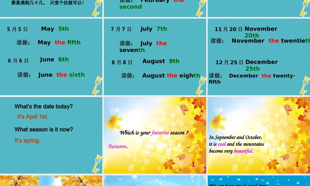 五年级英语下册 Unit 3 Spring begins from March 第二课时课件 陕旅版-陕旅版小学五年级下册英语课件