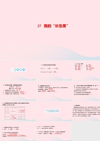 五年级语文上册 第八单元 27我的长生果作业课件 新人教版-新人教版小学五年级上册语文课件