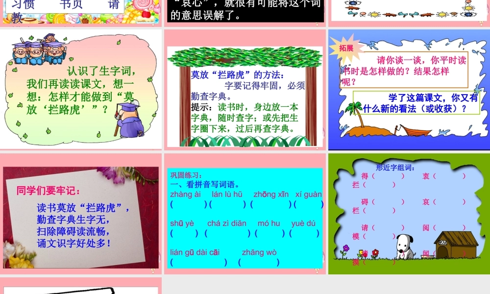 五年级语文上册 第11课 读书莫放“拦路虎”课件 苏教版-苏教版小学五年级上册语文课件