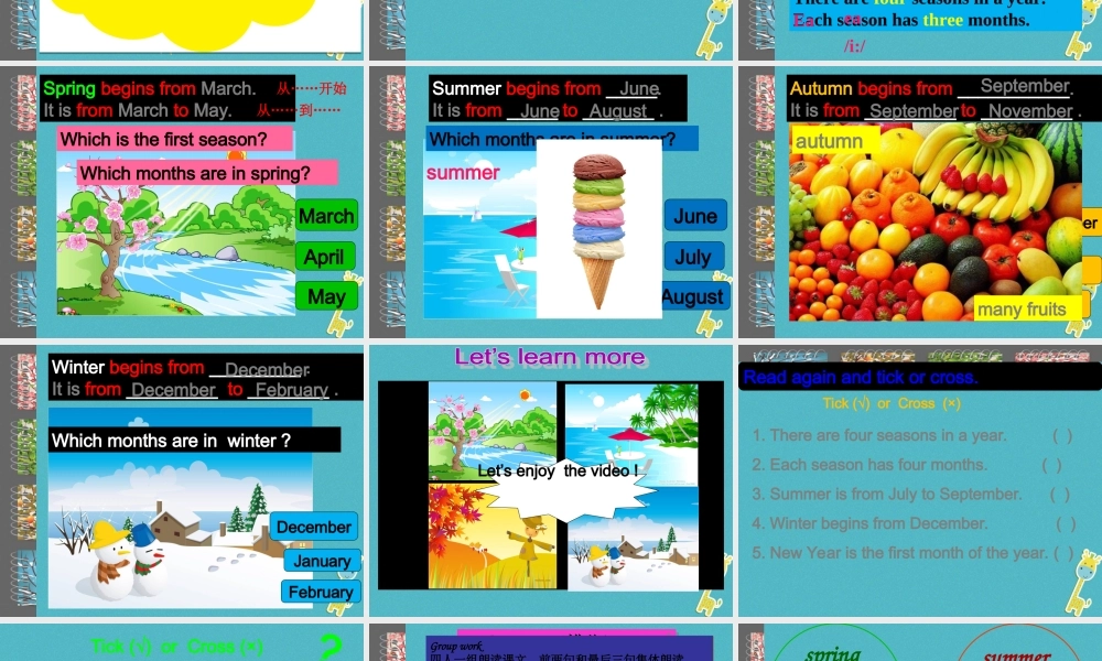 五年级英语下册 unit 3 spring begins from march课件1 陕旅版-陕旅版小学五年级下册英语课件