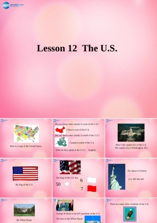 五年级英语上册 Unit2 Lesson12 The U.S课件 冀教版（三起）-冀教版小学五年级上册英语课件