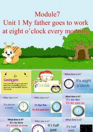 五年级英语下册 Module 7 Unit 1 My father goes to work at eight o’clock every morning（1）教学课件 外研版（三起）-外研版小学五年级下册英语课件