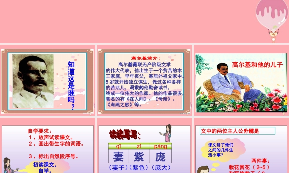 五年级语文上册 第14课 高尔基和他的儿子课件 苏教版-苏教版小学五年级上册语文课件