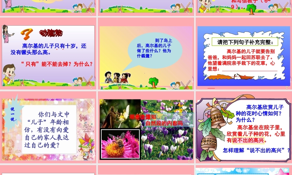 五年级语文上册 第14课 高尔基和他的儿子课件 苏教版-苏教版小学五年级上册语文课件