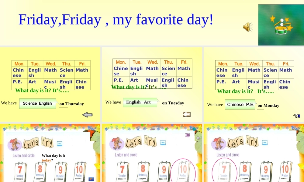 五年级英语上册 Unit2 My Days of the Week PartA let’s talk 课件  人教PEP