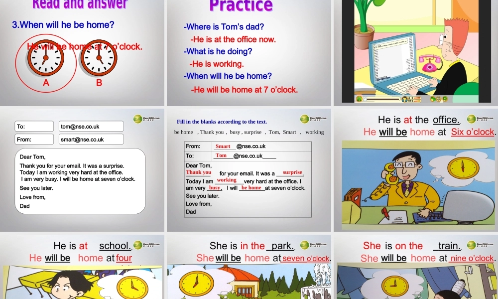 五年级英语下册 Module 7 Unit 2 I will be home at seven o’clock课件（2） 外研版（三起）
