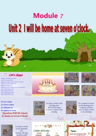五年级英语下册 Module 7 Unit 2 I’ll be home at seven o’clock教学课件 外研版（三起）-外研版小学五年级下册英语课件