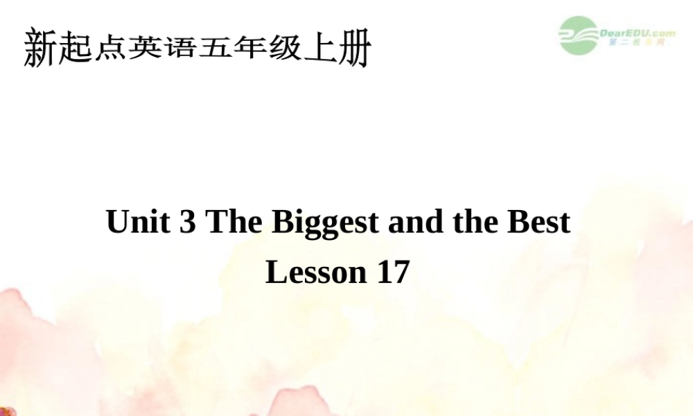 五年级英语上册 unit3 lesson17课件 人教新起点