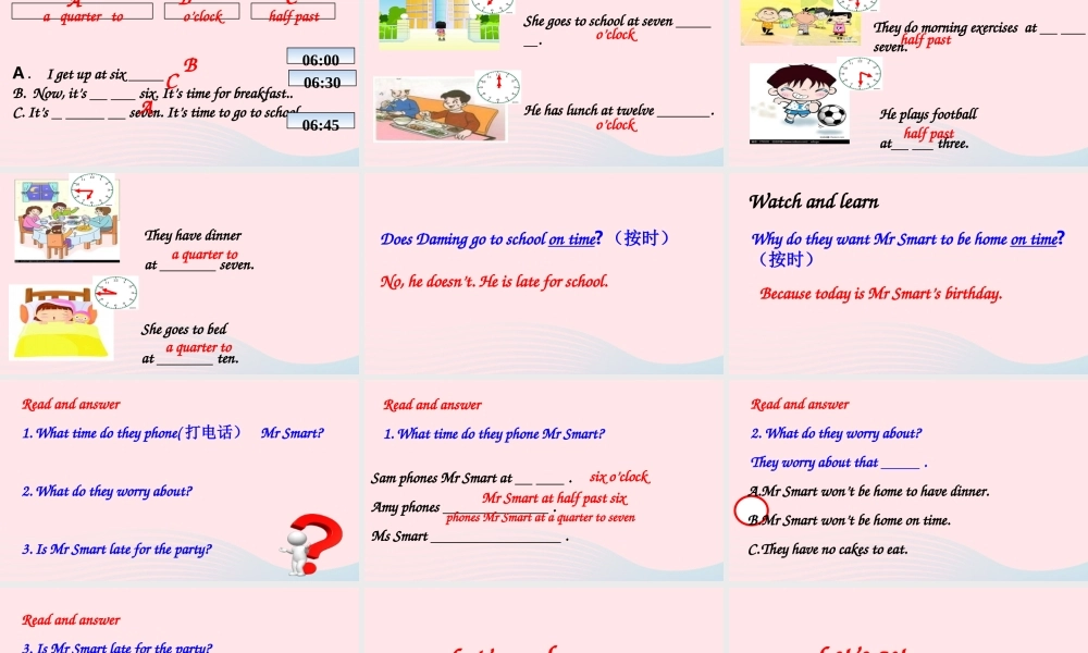 五年级英语下册 Module 7 unit 2 i'll be home at 7 o'clock课件 外研版（一起）-外研版小学五年级下册英语课件