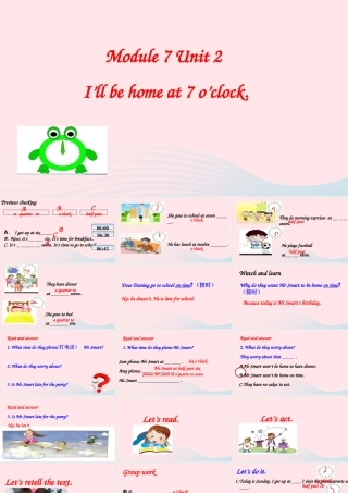 五年级英语下册 Module 7 unit 2 i'll be home at 7 o'clock课件 外研版（一起）-外研版小学五年级下册英语课件