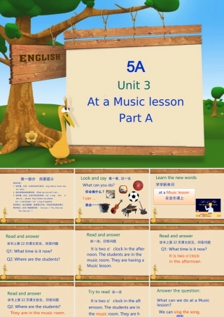 五年级英语上册 unit3 Part A课件 苏教牛津版
