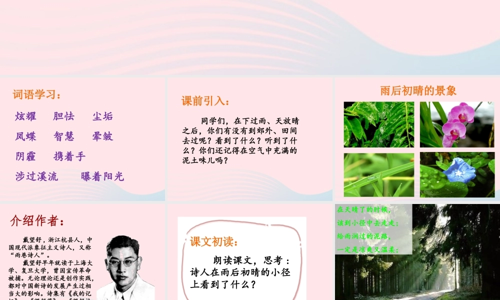 五年级语文上册 第一单元 1《在天晴了的时候》优培课件 冀教版-冀教版小学五年级上册语文课件