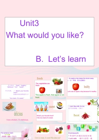 五年级英语上册 Unit3 What would you like Part B Lets learn课件2 人教PEP-人教PEP小学五年级上册英语课件
