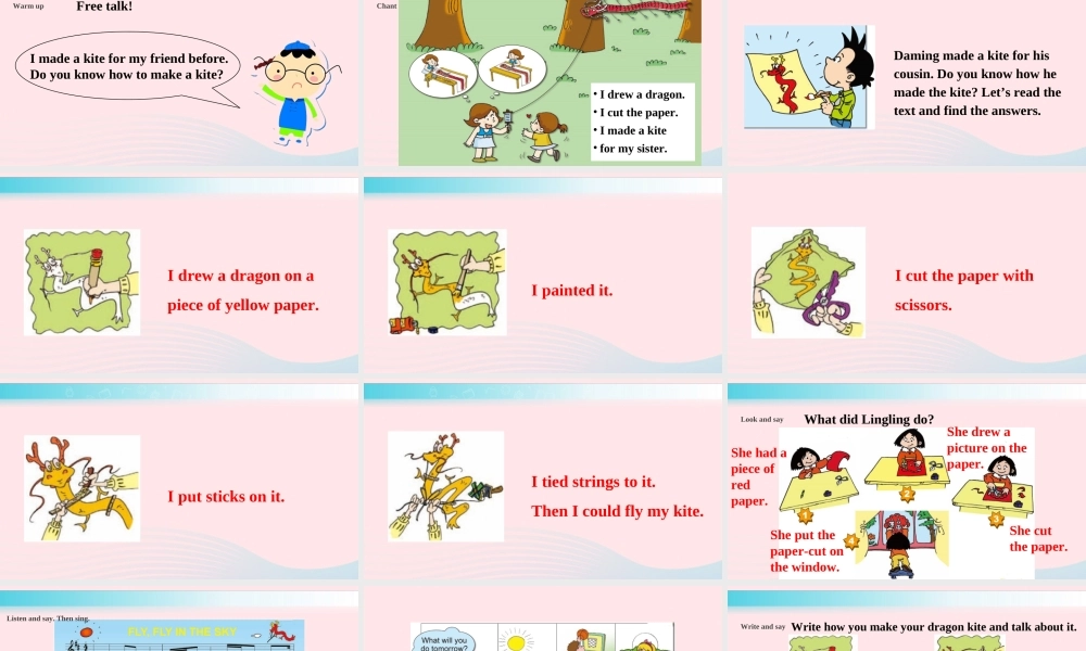 五年级英语下册 Module 8 unit 2 i made a kite课件2 外研版（一起）-外研版小学五年级下册英语课件